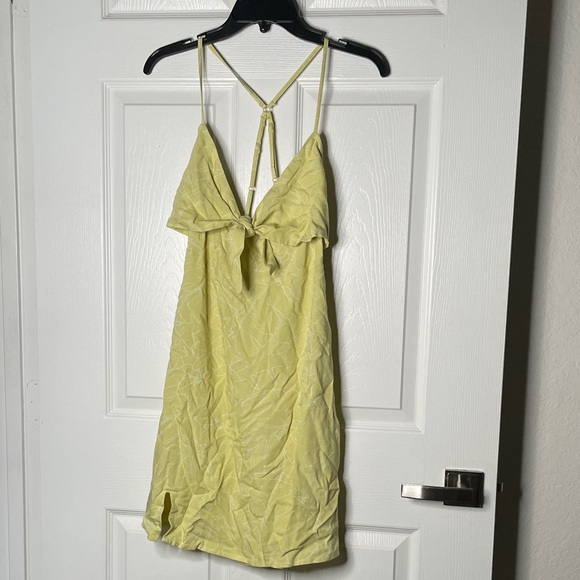 NWT Volcom Coco Ho Tie Front Palm Print Open Back Mini Dress - Picture 1 of 4